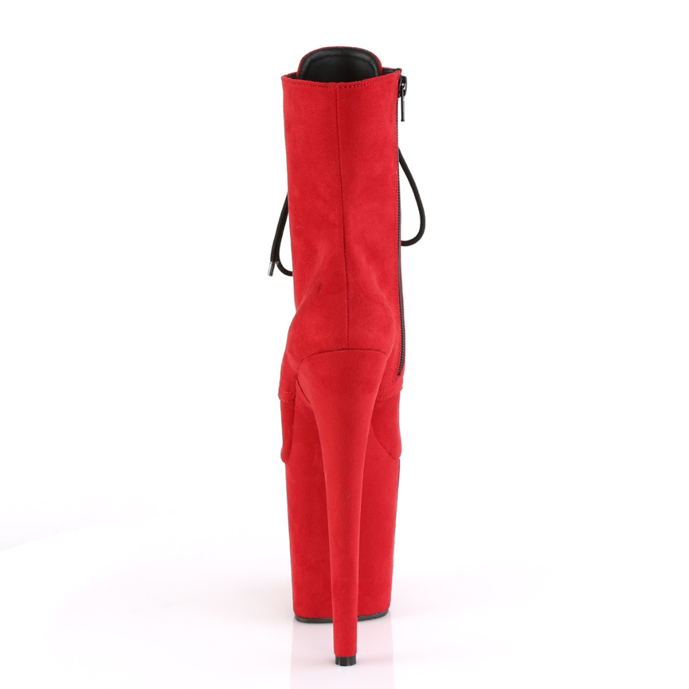 Platform Lace Up High Heel Suede Ankle Boots - Picture 2 of 5
